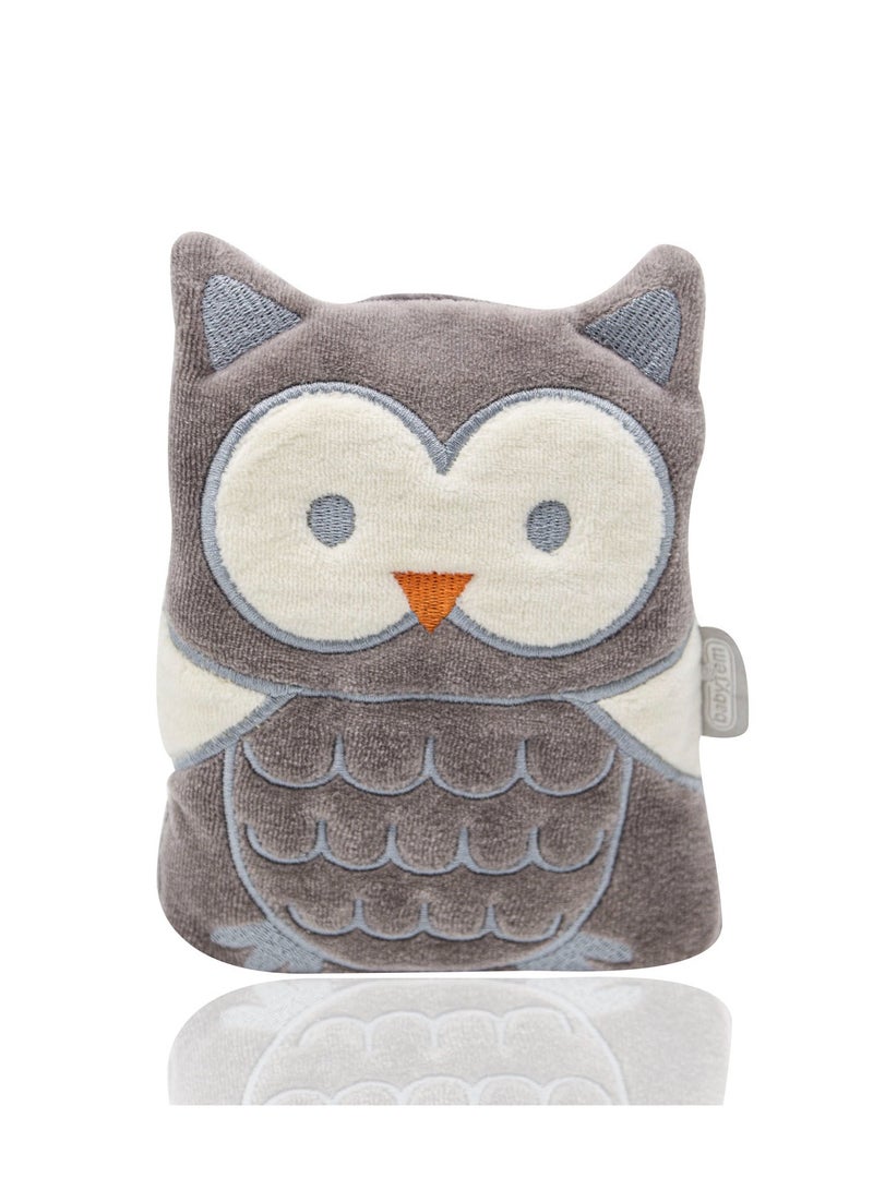Babyjem Cherry Seeds Filled Velvet Colic Owl Shaped Pillow - Newborn Sleep Wellbeing & Gas Pain Relief - Natural Material, Washable, Microwave Safe - Trusted Brand for Newborn Baby Gift