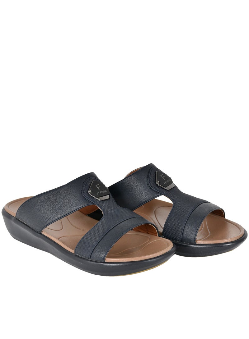 Mens Ferrini Slip-On Arabic Sandals Navy