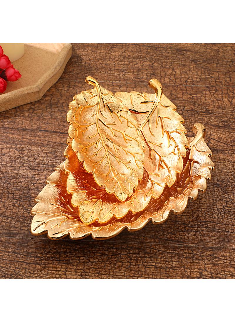 3-Piece Leaf Textured Snack Plate Home Living Room Snack Nut Decoration Fruit Plate Home Living Room Snack Nut Decoration Fruit Plate