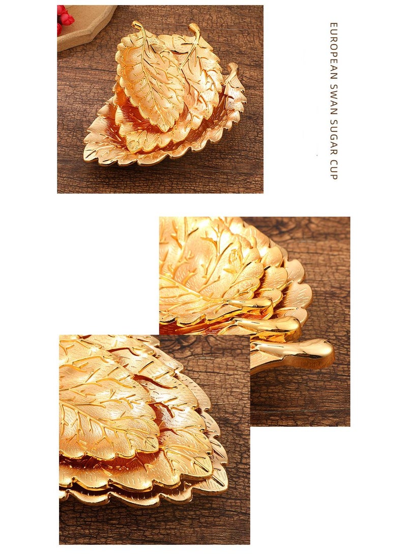 3-Piece Leaf Textured Snack Plate Home Living Room Snack Nut Decoration Fruit Plate Home Living Room Snack Nut Decoration Fruit Plate
