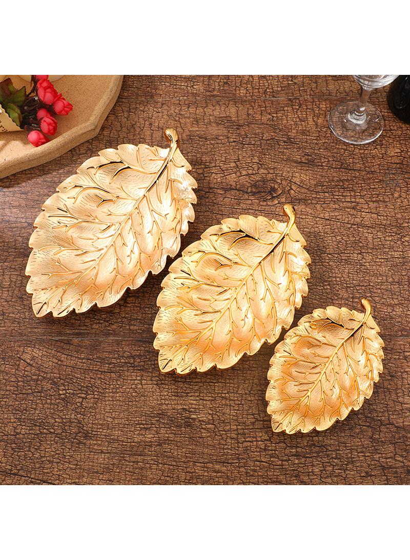 3-Piece Leaf Textured Snack Plate Home Living Room Snack Nut Decoration Fruit Plate Home Living Room Snack Nut Decoration Fruit Plate