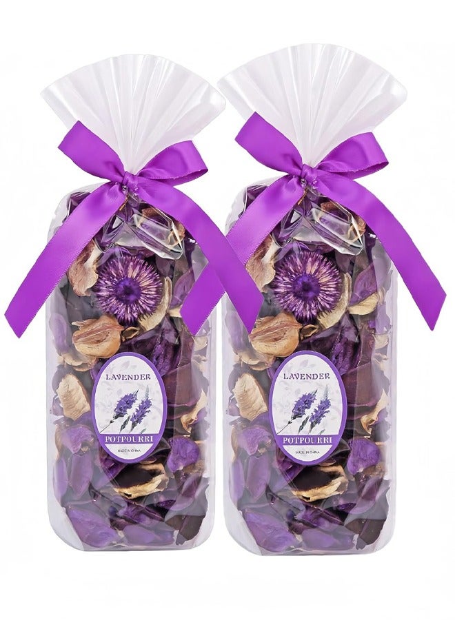 2 PCS Lavender Scented Dried Flowers, Natural Petal Fragrance, Home Fragrance Potpourris, Used for Home, Office, Wedding Party Decoration or Gifts, Cabinets, Toilet Freshness