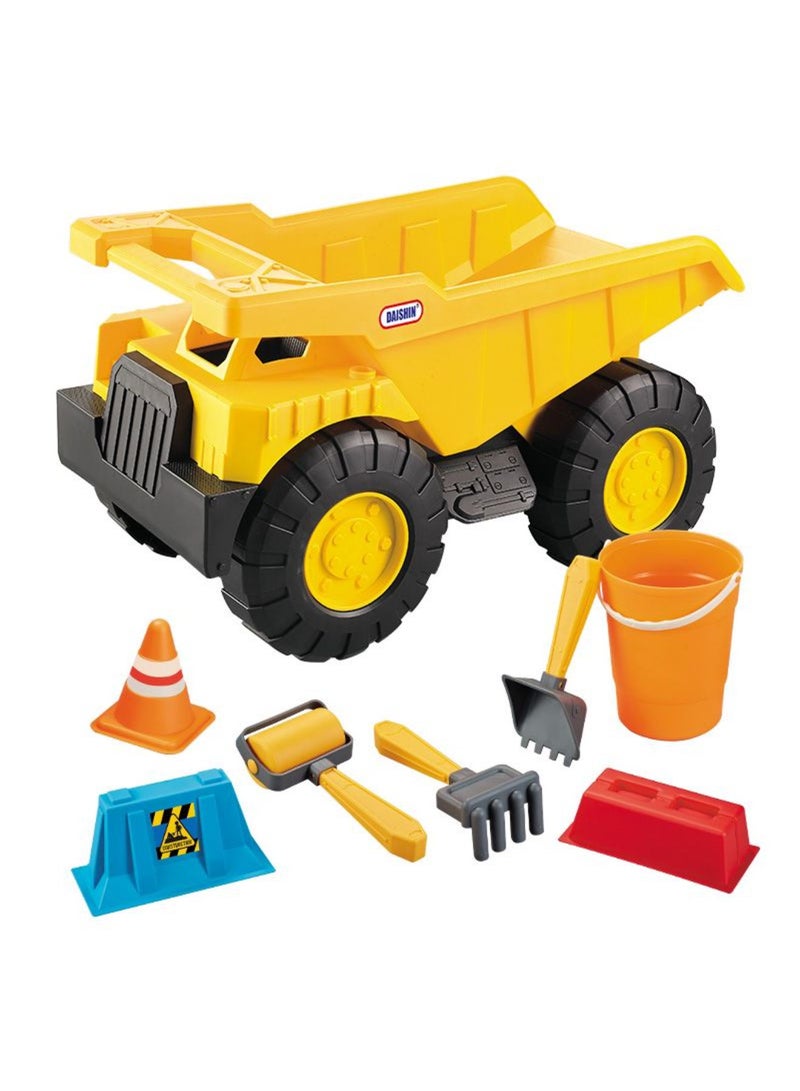 Gold Land Toys Sand and Water Play Truck, Yellow - Min-005, 19x37x21 cm | Durable Outdoor Fun