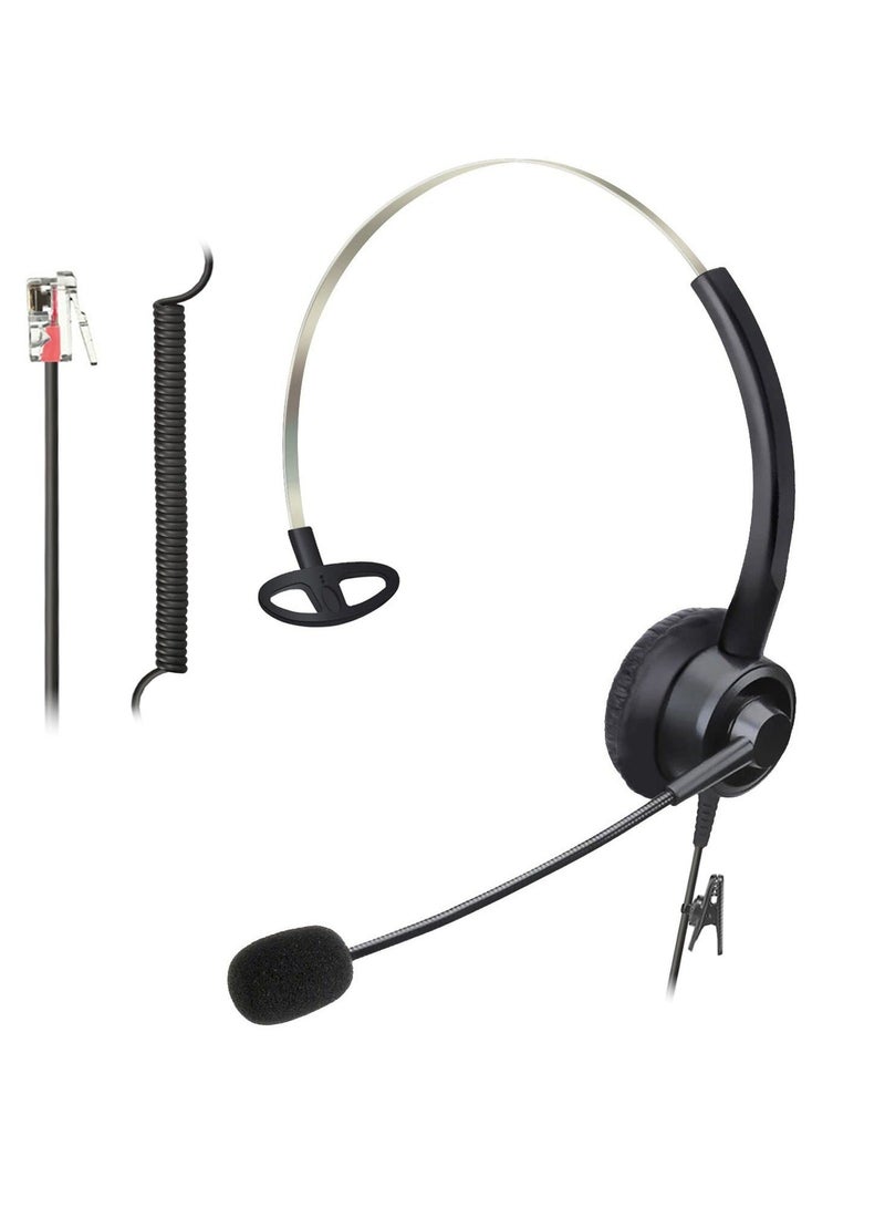 Telephone Headsets with Microphone - Noise Cancelling, Corded Office Phone Headsets Compatible with Yealink T27G T29G T40G T41P T41S T42S T46S T48S T53W T55A Avaya 9608 9611 9630 J169 J179