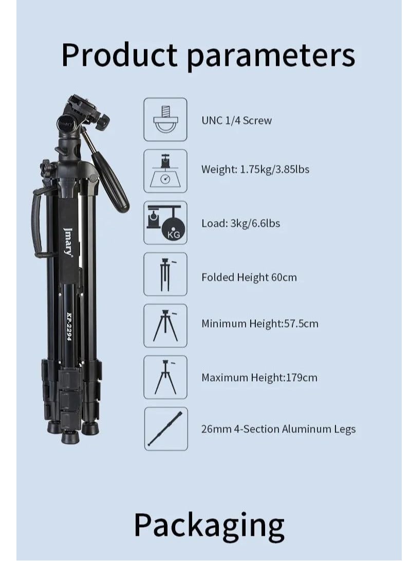 Generic KP2294 Rotatable Center Column Aluminum Alloy Stand Axis Horizontal Monopod Jmary Tripod for DSLR Camera