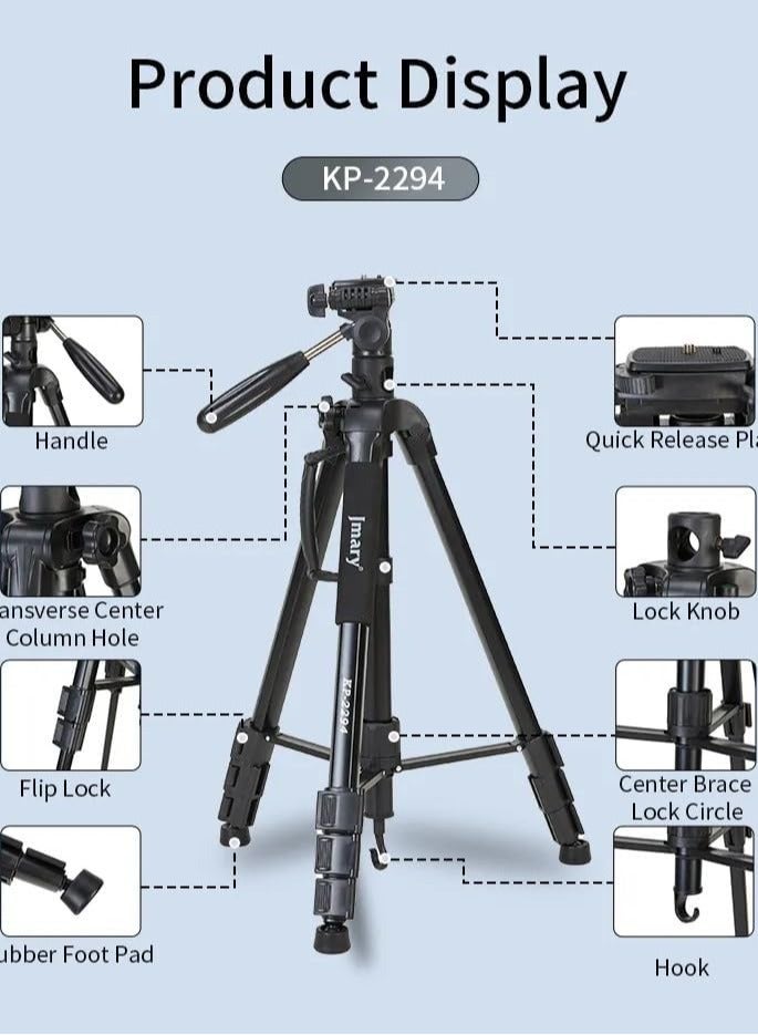 Generic KP2294 Rotatable Center Column Aluminum Alloy Stand Axis Horizontal Monopod Jmary Tripod for DSLR Camera