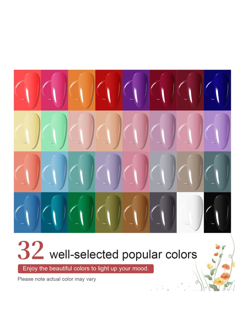 JODSONE Gel Nail Polish Kit with U V Light 32 Colors Gel Polish Nail Kit Soak Off Gel Nail Set Manicure Tools Nail Gel Kit Gifts for Women