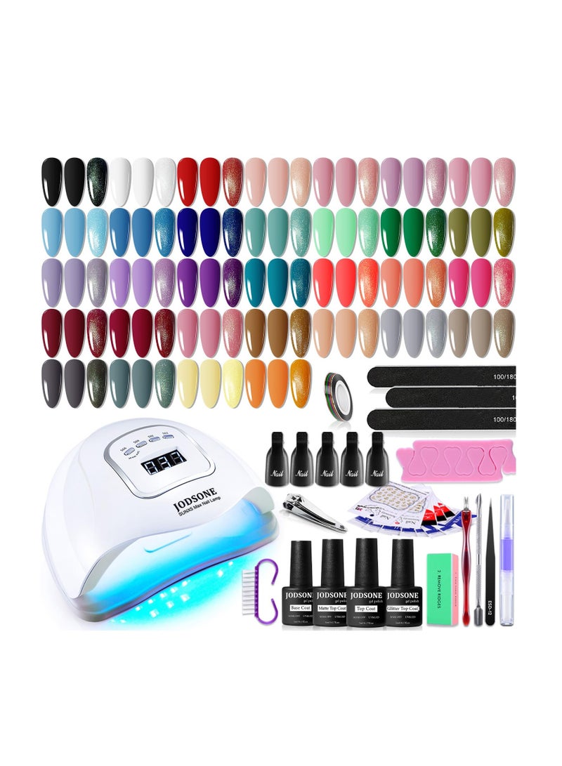 JODSONE Gel Nail Polish Kit with U V Light 32 Colors Gel Polish Nail Kit Soak Off Gel Nail Set Manicure Tools Nail Gel Kit Gifts for Women