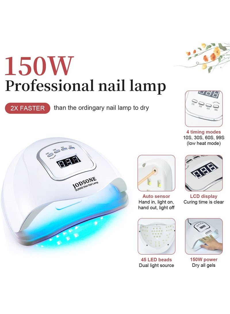 JODSONE Gel Nail Polish Kit with U V Light 32 Colors Gel Polish Nail Kit Soak Off Gel Nail Set Manicure Tools Nail Gel Kit Gifts for Women