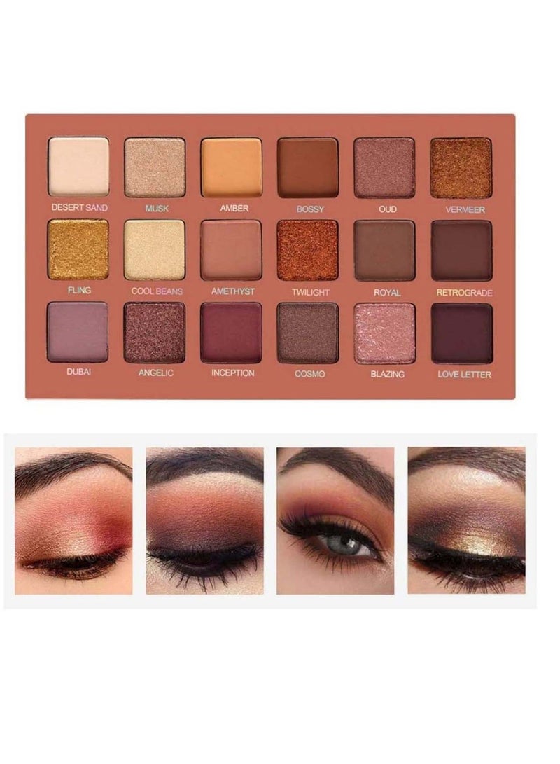Eyeshadow Palette Professional S mokey Eye Shadows Nudes Highly P IGmented 18 Warm Chocolate Colors Matte Shimmer Neutral Eyeshadow Makeup Kits Nude 18 colorsEyeshadow Palette Professional S mokey Ey