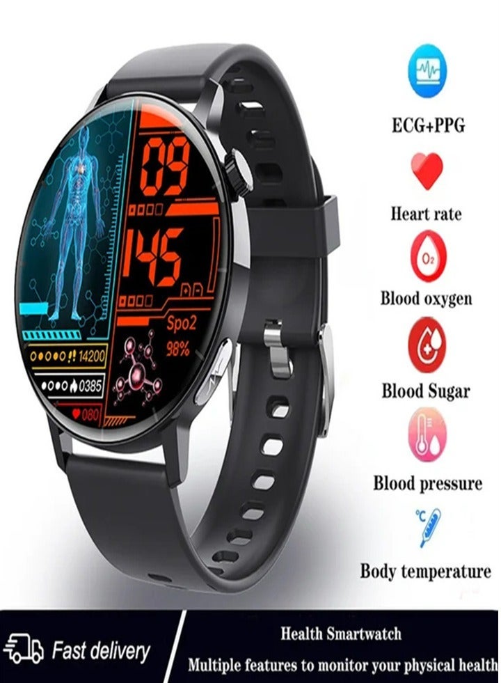 Smart watch ECG and PPG, Bluetooth calling, non-invasive, blood glucose monitor, uric acid and monitor, Android, iOS, Huawei can all be connected (three strap styles are available) 1pc