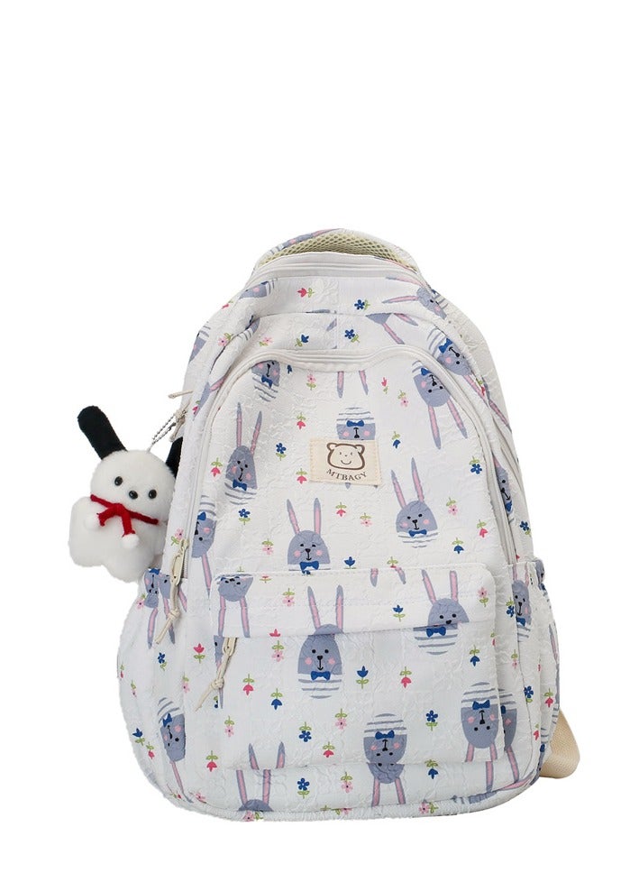 Bunny print backpack for girls