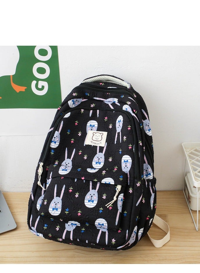 Bunny print backpack for girls