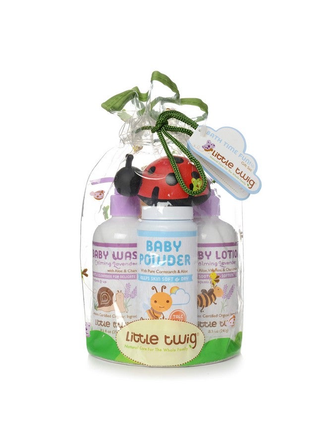 Baby Basics Baby Powder Plus Baby Wash And Lotion Washcloth And Tub Toy Gift Set Lavender/Unscented 1.9 Pound