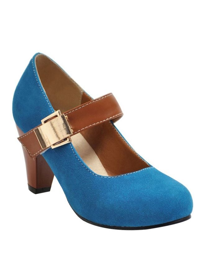Heeled Dress Sandals Blue/Brown