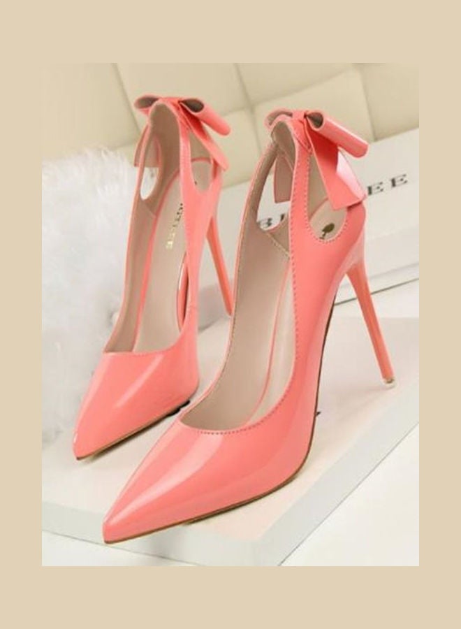 High Heel Solid Color Bow Elegant All Match Pumps Pink