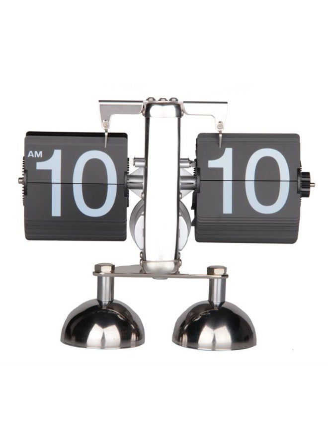 Double Bell Balance Flip Clock Silver/Grey 21x8x17cm
