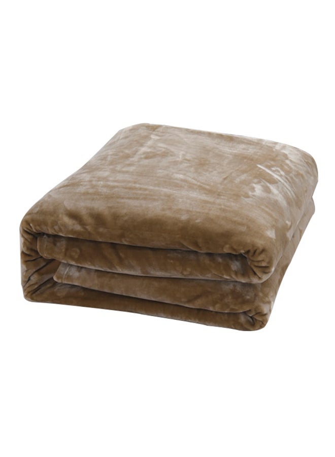 Extra Thick Warm Flannel Blanket cotton Brown 100x150cm