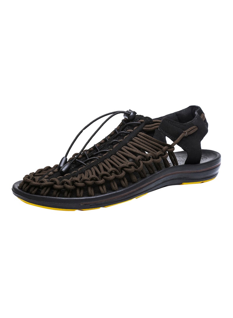 Summer Weave Breathable Beach Sandals Brown/Black