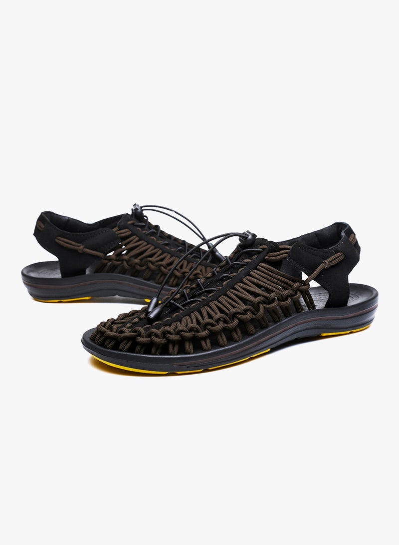 Summer Weave Breathable Beach Sandals Brown/Black