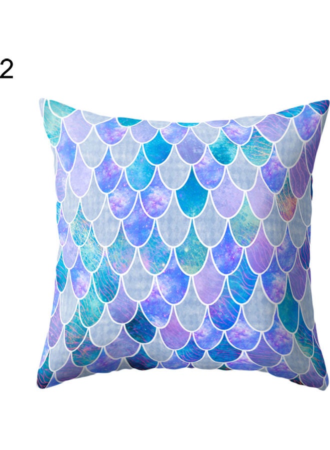 Fish Scale Designed Throw Pillow Case Multicolour