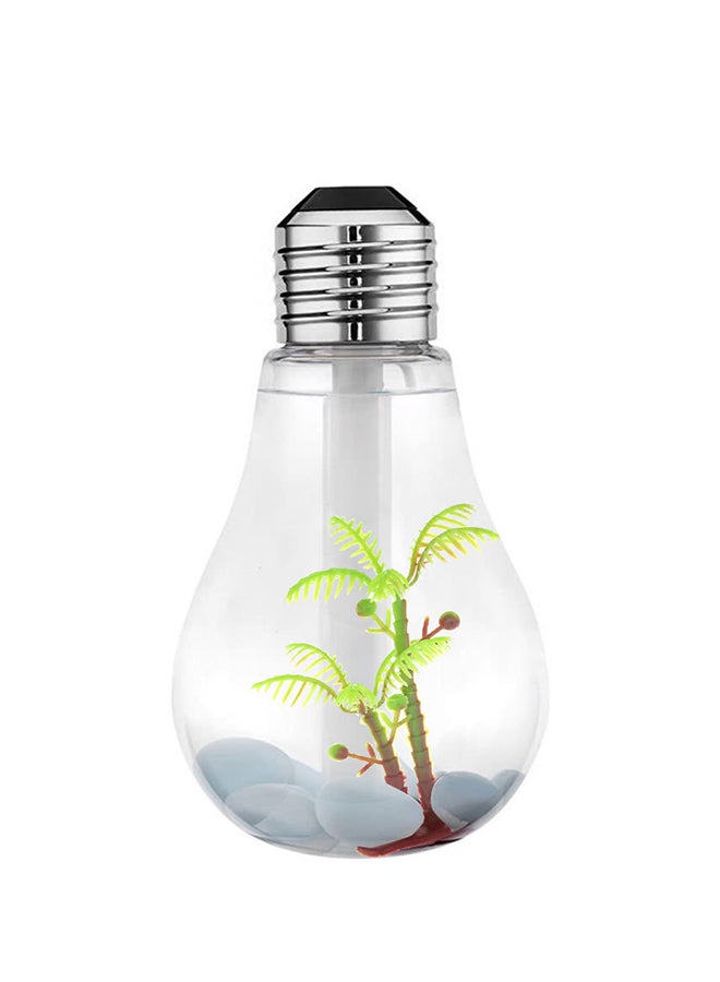 LED Night Light Bulb With USB Mini Humidifier Silver