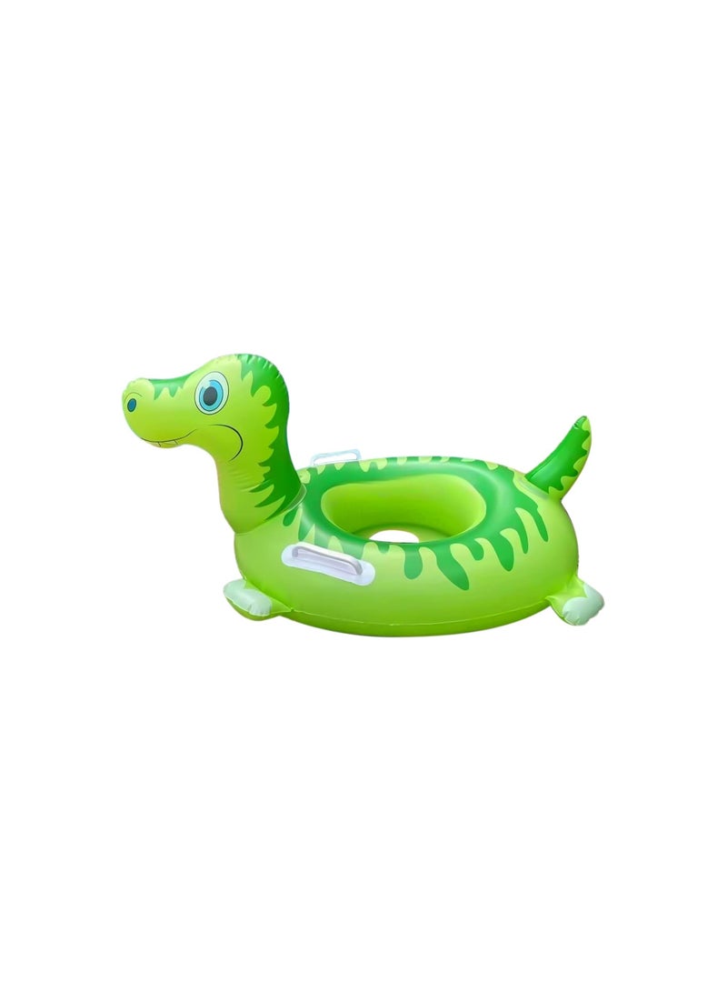 Dinosaur Rex Inflatable Swim Ring for Kids,  Inflatable Swim Trainer with Handles, Safety Aid Float Seat Circle Cartoon Foldable Swim Aid, Suitable for 1-8 Years Old Children
