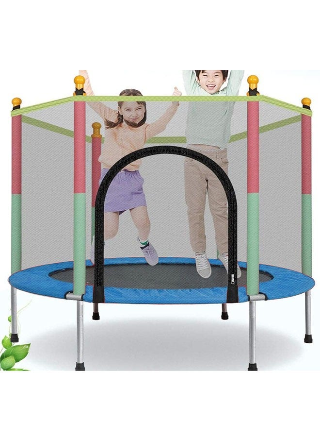 Indoor Mini Trampoline with Durable Jumping Mat Safety Enclosure Net and Foam Rod