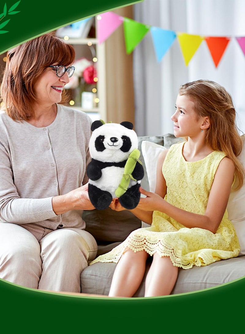 Panda Stuffed Animals, 2 in 1 Bamboo Tube Panda Plush and Pillow, Soft Plush Toy for Tummy Time, Babies' Play, and Cuddles, Adorable Gift for Boys and Girls