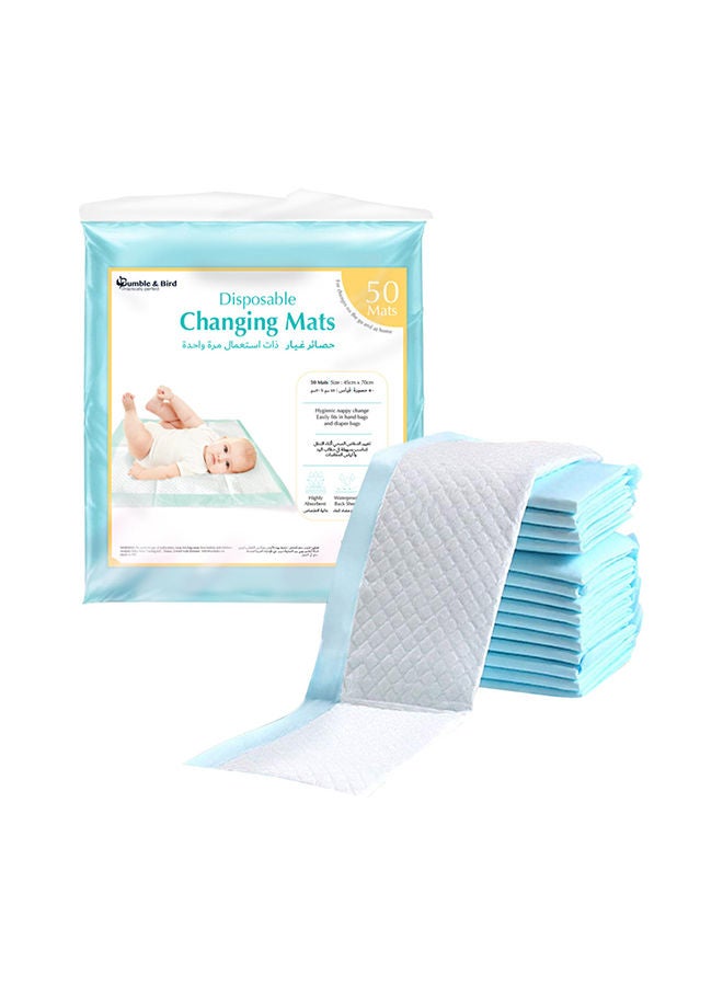 Disposable Baby Changing Mat Pack Of 50 Blue