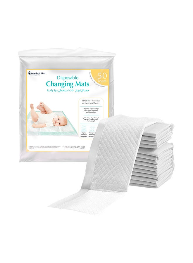 Disposable Baby Changing Mat Pack Of 50 White