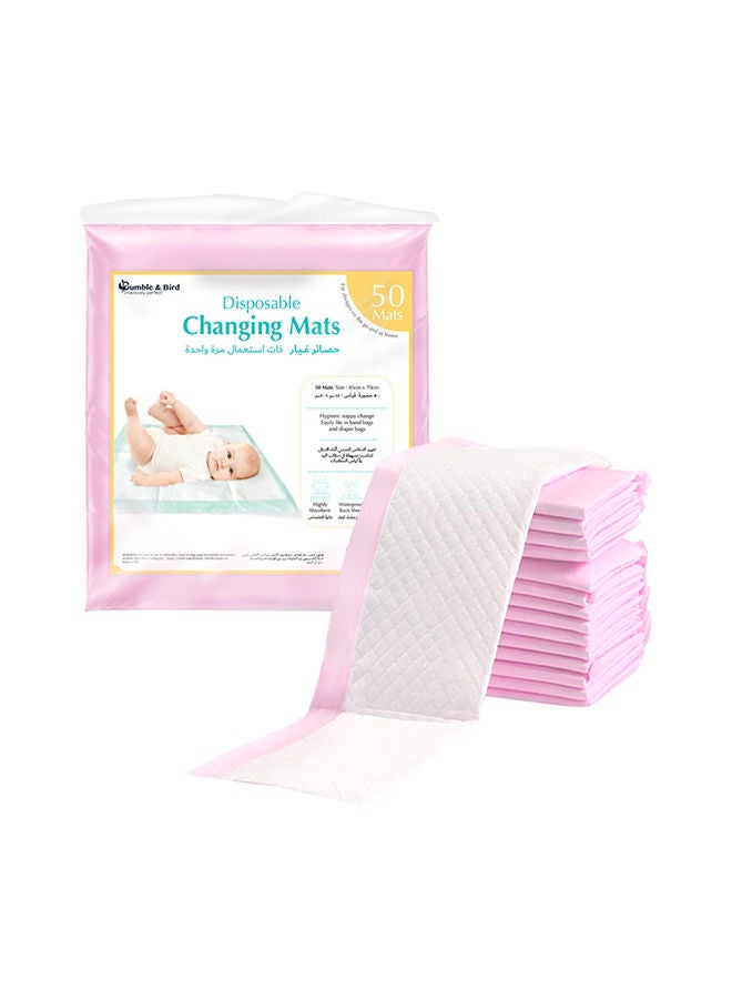 Disposable Baby Changing Mat Pack Of 50 Pink