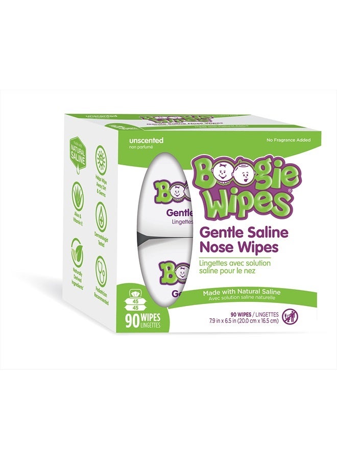 Baby Wipes by Boogie, Saline Wet Wipes for Nose, Face,Hand & Body, FSA/HSA Eigible, Made with Vitamin E, Aloe, Chamomile and Natural Saline, 90 Count (Packaging May Vary) - Unscented