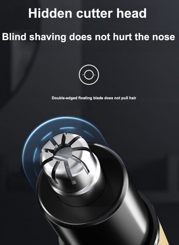 Electric Ear and Nose Hair Trimmer Cordless Eyebrow Removal Clipper Razor Shaver Trimmer for Men Women IPX7 Waterproof Type-C Fast Charging with Rechargeable Battery Travel Lock 6000RPM，Black