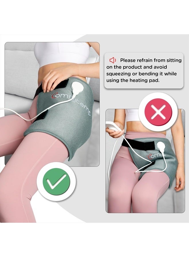 Hip Heating Pad for Hip/Sciatica Pain Relief - FSA HSA Eligible Hip Support Brace, Fathers Day Dad Gifts from Daughter, Lower Back/Thigh/Buttock Electric Heat Pad, Hot Physical Therapy(S/M)