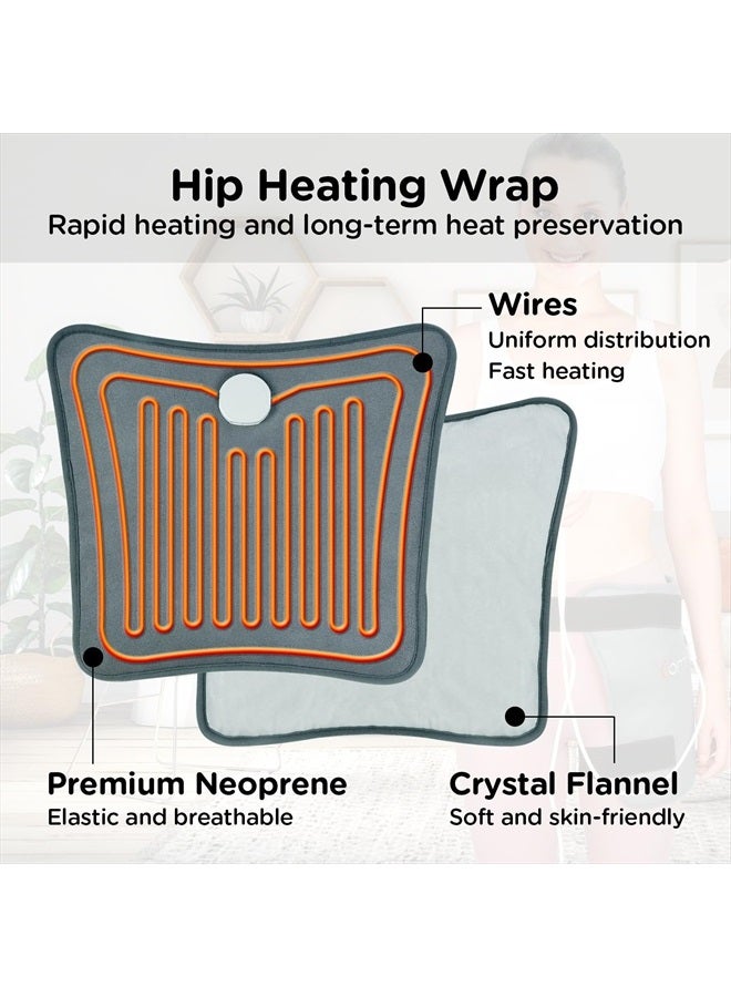 Hip Heating Pad for Hip/Sciatica Pain Relief - FSA HSA Eligible Hip Support Brace, Fathers Day Dad Gifts from Daughter, Lower Back/Thigh/Buttock Electric Heat Pad, Hot Physical Therapy(S/M)