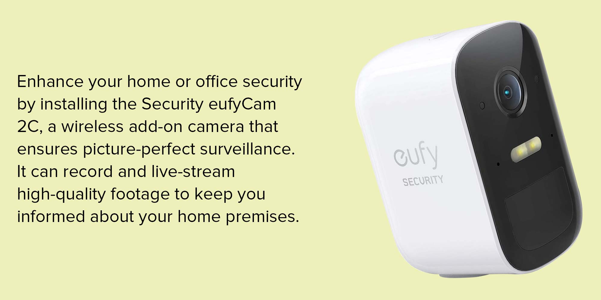 Security eufyCam 2C Wireless Home Security Add-on Camera, requires HomeBase 2, 180-Day Battery Life, HomeKit Compatibility, 1080p HD, No Monthly Fee