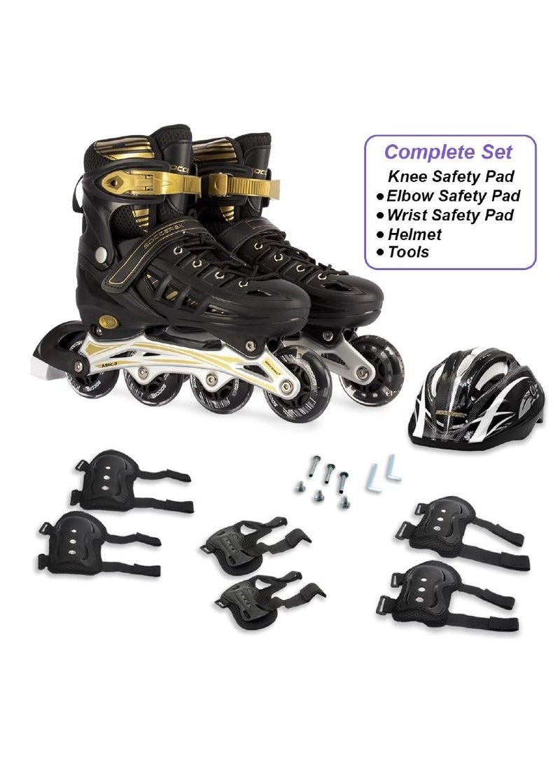 Inline and Roller Skates Shoes for Kids Youth full Set With Helmet and Protection