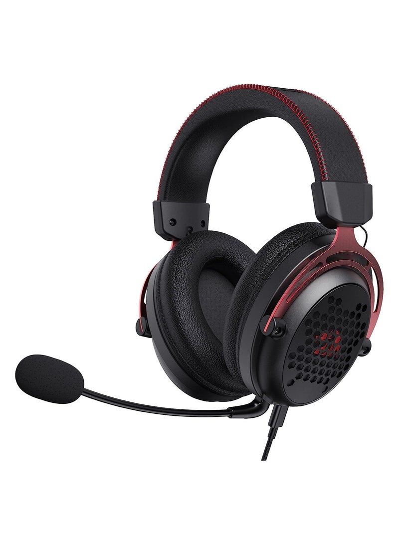 Diomedes Wired Gaming Headset H386 - 7.1 Surround Sound - 53MM Drivers - Detachable Microphone - Multi Platforms Headphone - USB/AUX 3.5mm Compatible with PC, PS4/3 & Xbox One/Series X, NS