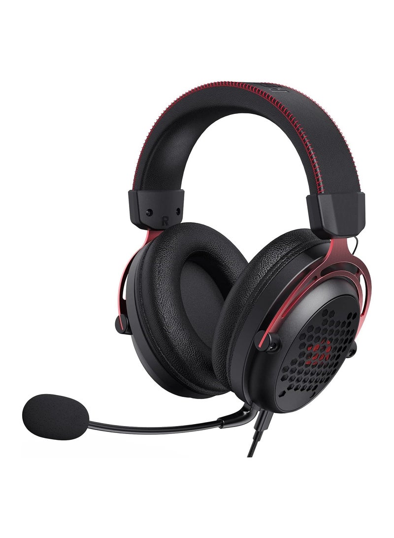 Diomedes Wired Gaming Headset H386 - 7.1 Surround Sound - 53MM Drivers - Detachable Microphone - Multi Platforms Headphone - USB/AUX 3.5mm Compatible with PC, PS4/3 & Xbox One/Series X, NS