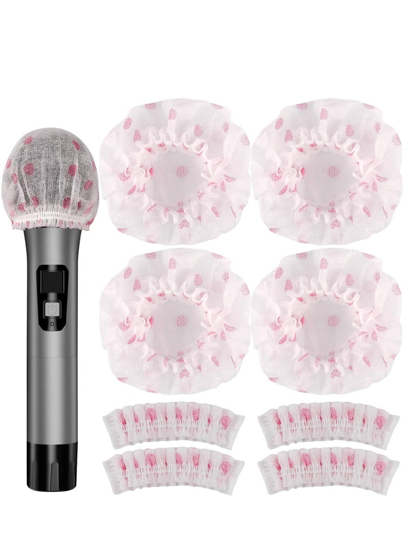 200pcs Disposable Mic Cover, Non Woven Elastic Band Handheld Mic Windscreen Cover for KTV, Recording, Stage, Interview