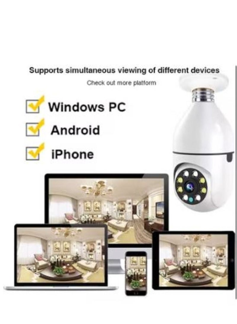 1080P Wireless IP Panoramic Camera Bulb Light Night Vision FishEye Smart Home CCTV 3D 360 Degree VR Camera 2MP Home Security WiFi Camera