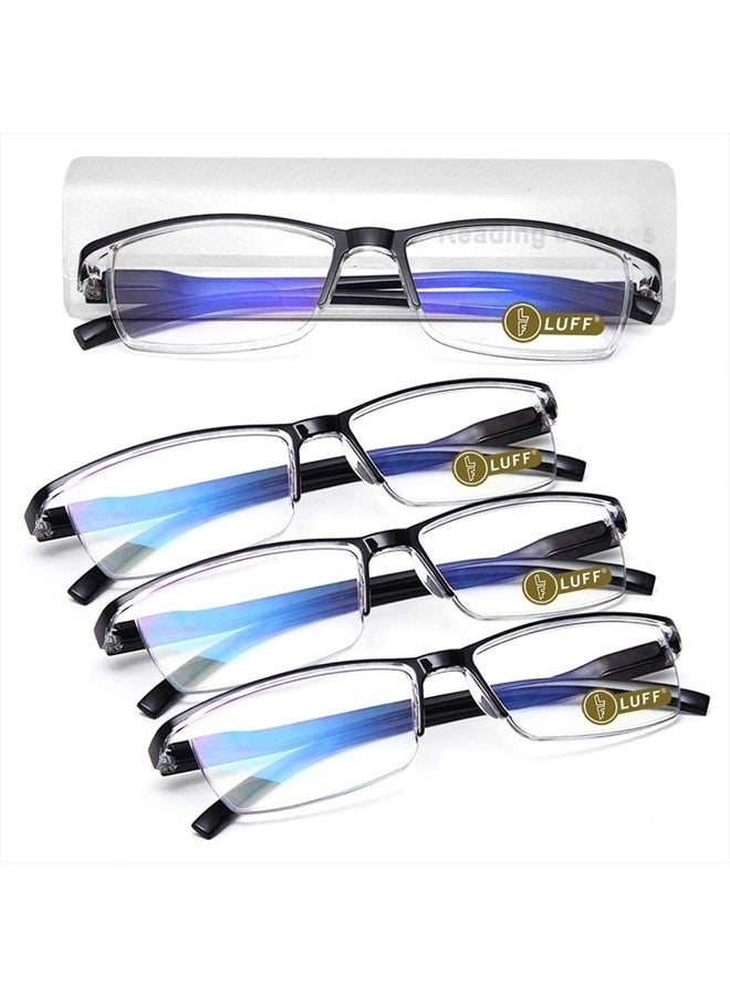4Pcs Anti-Blue-ray Reading Glasses Portable Ultra-Light Readers(2.0X)
