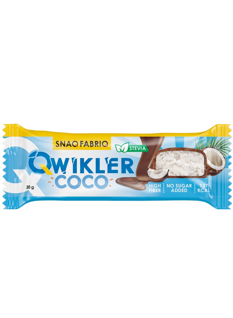 Qwikler Coco Bar Coconut High Fiber and No Sugar Added 12x35g