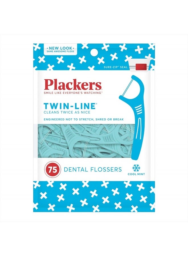 Whitening Twin Line Floss Picks - 75 ct - 3 pk