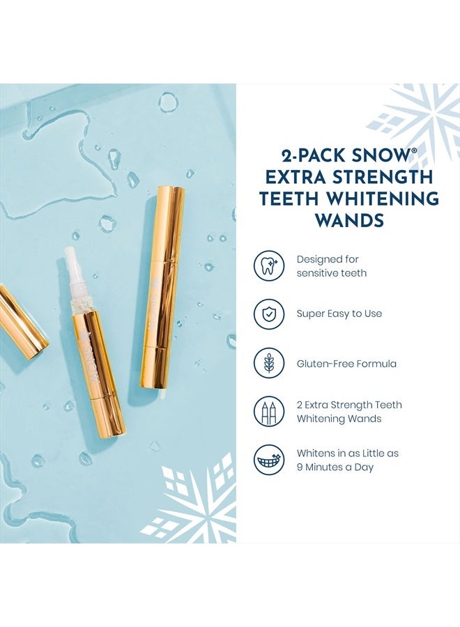 Snow Extra-Strength Teeth Whitening Serum - Oral Care Teeth Whitener Pen - Whitening Pen for Stain Removal & Whiter Teeth - Tooth Whitener with Carbamide & Hydrogen Peroxide - 2 Pack