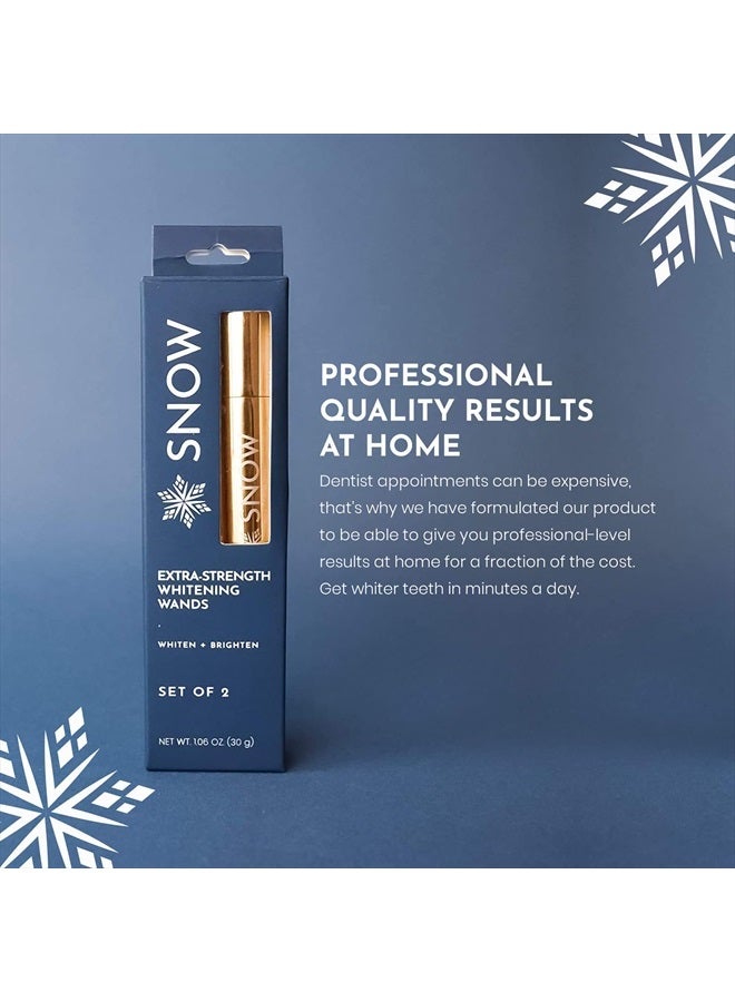 Snow Extra-Strength Teeth Whitening Serum - Oral Care Teeth Whitener Pen - Whitening Pen for Stain Removal & Whiter Teeth - Tooth Whitener with Carbamide & Hydrogen Peroxide - 2 Pack