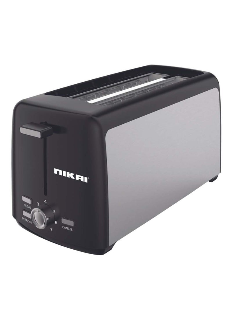 4 Slice Bread Toaster Powerful 1400W With 7 Browning Setting Control Perfect Toast With Defrost Cancel Functions And Removable Crumb Tray Sleek Design Superior Toasting Performance 1400 W NBT666S1 Black/Silver