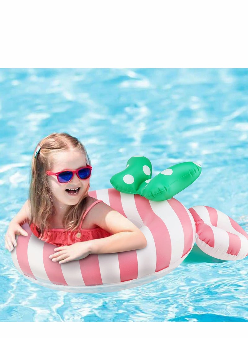 Pool Floats Kids, Inflatable for Adults, 25 inch Floaties Swimming Rings, Tube Toys for 3-8, Summer Beach Party Decorations (Pink Stripes)