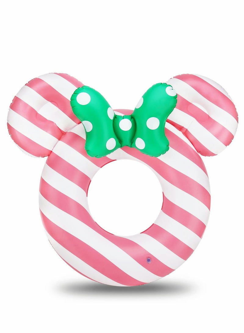 Pool Floats Kids, Inflatable for Adults, 25 inch Floaties Swimming Rings, Tube Toys for 3-8, Summer Beach Party Decorations (Pink Stripes)